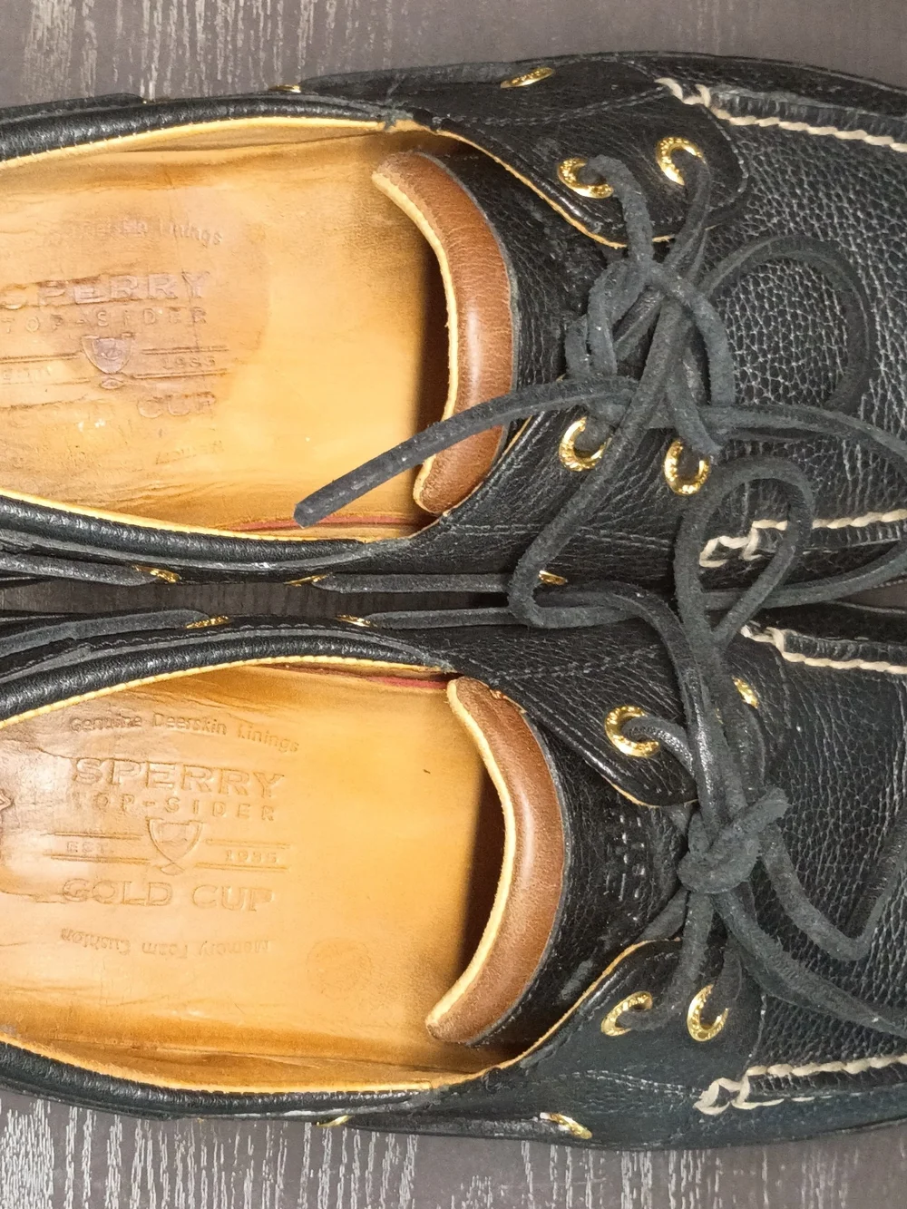 Sperry GOLD CUP Classic Black Leather Boat Shoes. Men's 10M Good Shape!!